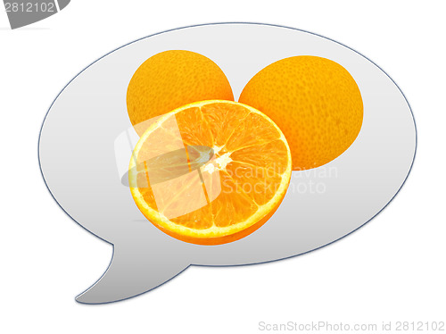 Image of messenger window icon and citrus