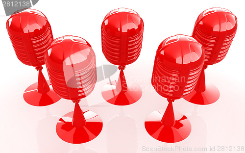 Image of 3d rendering of a microphones
