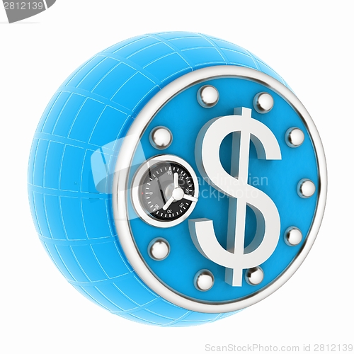 Image of safe in the form of dollar coin