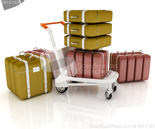 Image of Trolley for luggage at the airport and luggage