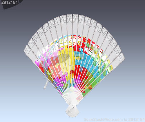 Image of Colorful hand fan 