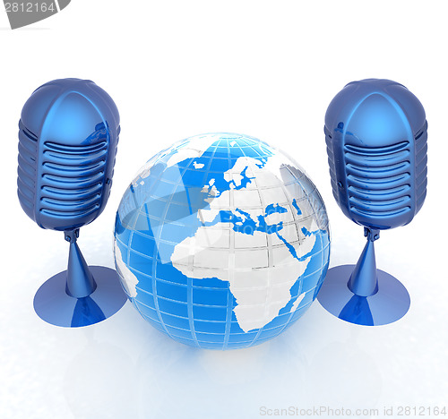 Image of Global online with earth and mics