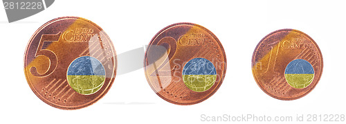 Image of European union concept - 1, 2 and 5 eurocent