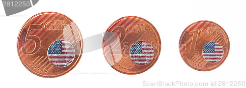 Image of European union concept - 1, 2 and 5 eurocent