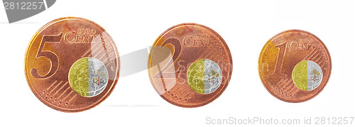 Image of European union concept - 1, 2 and 5 eurocent