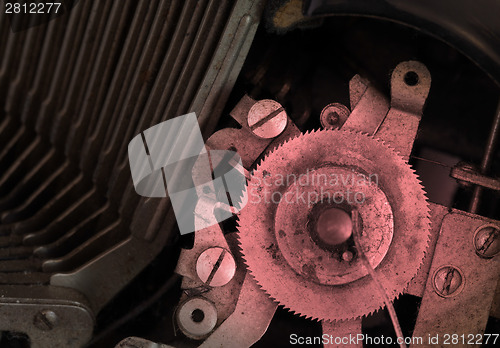 Image of Close up of a dirty vintage typewriter