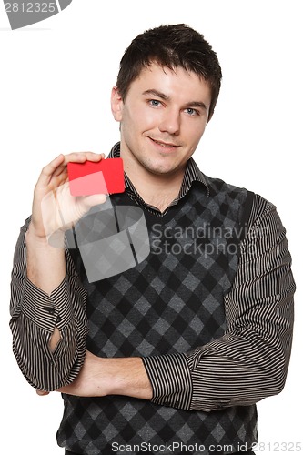 Image of Smiling confident man with folded hands