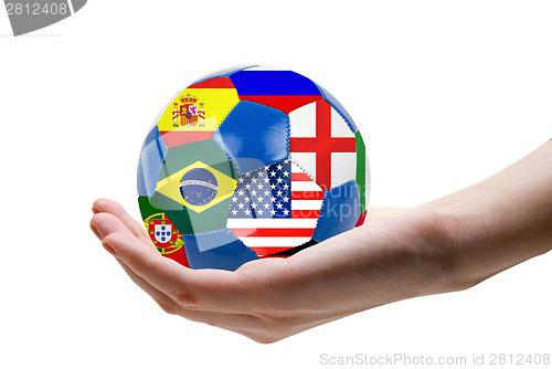 Image of Soccer ball with nations flag