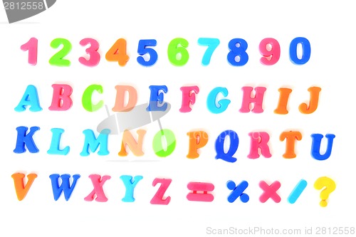 Image of color plastic font