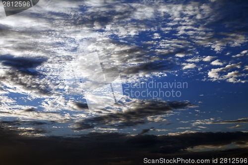Image of Sky with clouds at summer evening