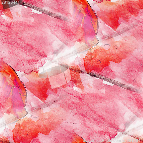 Image of colorful drawing red pattern water texture paint abstract seamle