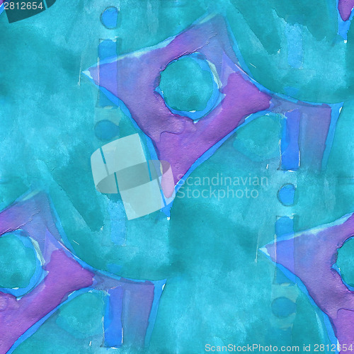 Image of drawing blue, purple colorful pattern water texture paint abstra