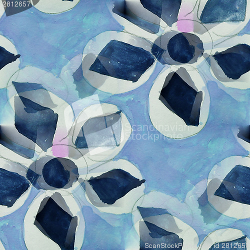 Image of drawing blue colorful pattern water texture paint abstract seaml
