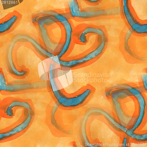 Image of drawing blue, brown colorful pattern water texture paint abstrac