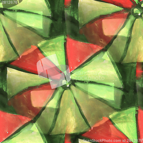 Image of red, green drawing colorful pattern water texture paint abstract