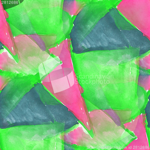 Image of drawing green, pink colorful pattern water texture paint abstrac