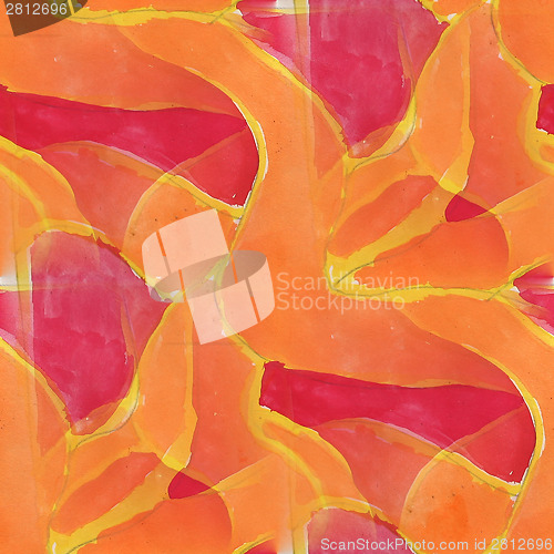 Image of red, orange drawing colorful pattern water texture paint abstrac