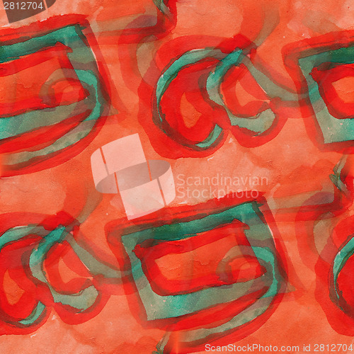 Image of america ancient ornament drawing usa red, green colorful pattern