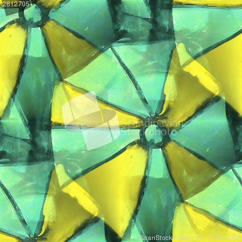 Image of yellow, green drawing colorful pattern water texture paint abstr