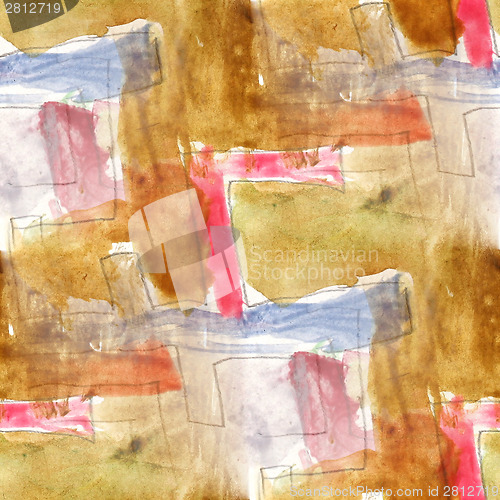 Image of brown, red drawing colorful pattern water texture paint abstract