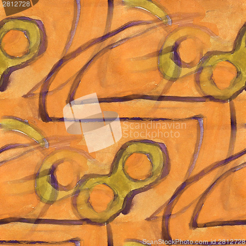 Image of america ancient ornament brown drawing colorful pattern water te