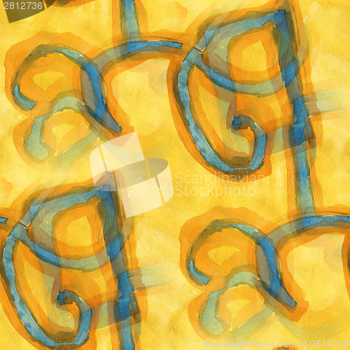 Image of america ancient ornament drawing usa yellow, blue colorful patte