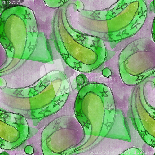Image of america ancient ornament drawing usa colorful pattern green, pur