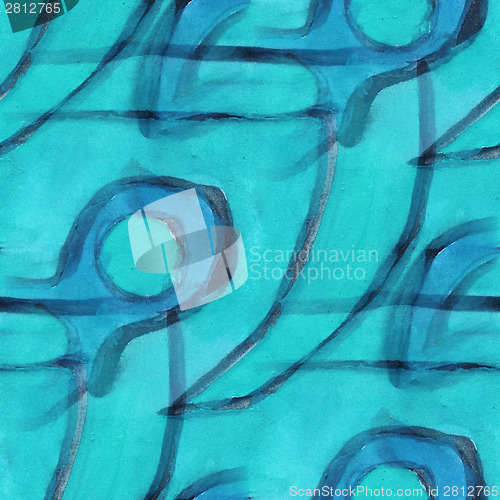 Image of america ancient ornament blue drawing usa colorful pattern water