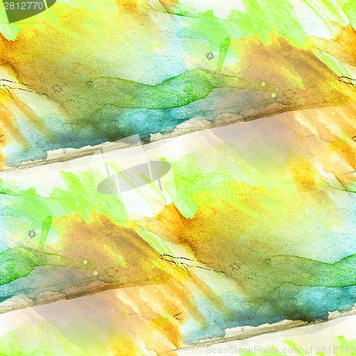 Image of colorful yellow, green drawing pattern water texture paint abstr