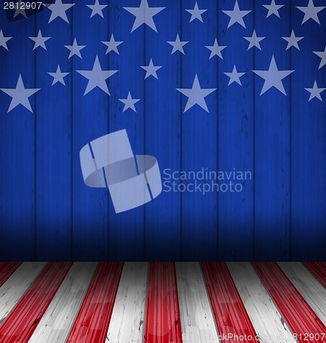 Image of USA style background, empty wooden table