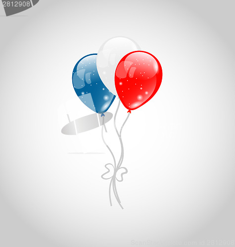 Image of Flying balloons in american flag colors