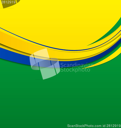 Image of Abstract wavy background in Brazilian colors