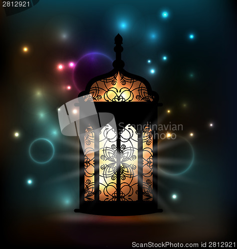 Image of Arabic lantern with ornamental Pattern for Ramadan Kareem