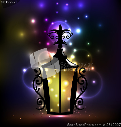 Image of Arabic forging lantern for Ramadan Kareem
