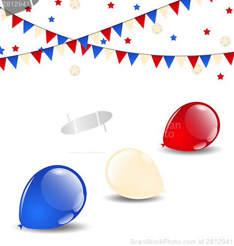 Image of Colorful balloons in american flag colors