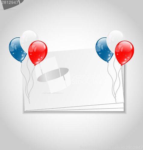 Image of Celebration card with balloons for Independence Day