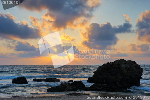 Image of Seashore at sunset 
