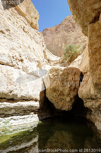 Image of Mountains and water in the Ein Gedi nature reserve 