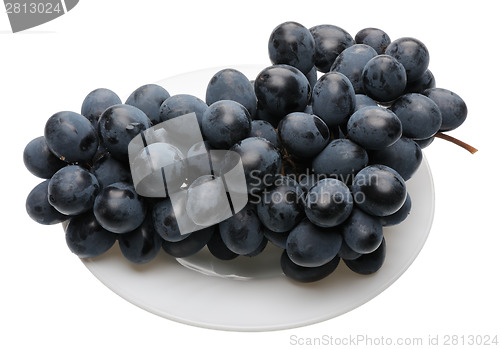 Image of Black grapes on the plate