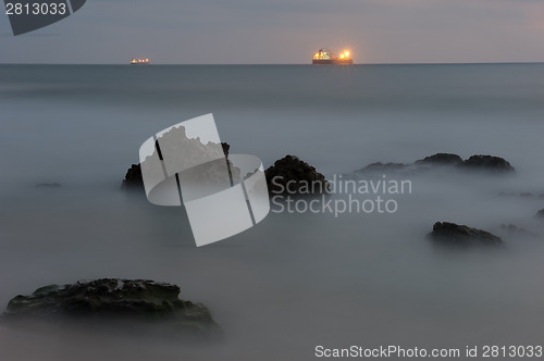 Image of Seashore after sunset 