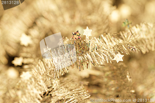 Image of Tinsel. Christmas decoration.