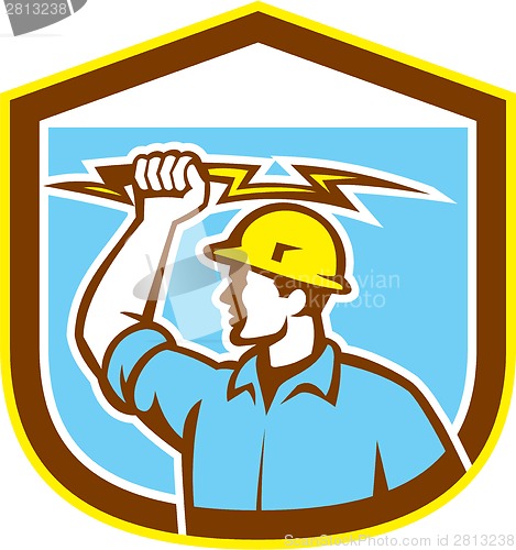 Image of Electrician Holding Lightning Bolt Side Shield