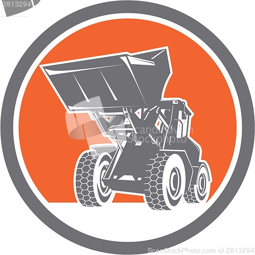 Image of Front End Loader Digger Excavator Circle Retro