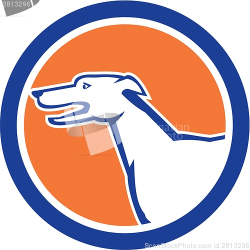 Image of Greyhound Dog Head Side Retro Circle