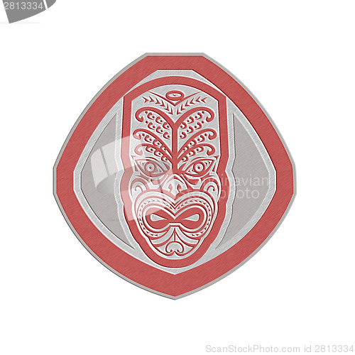 Image of Metallic Maori Mask Face Front Shield Retro