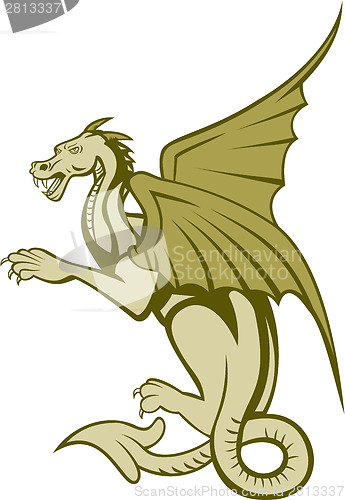 Image of Green Dragon Full Body Cartoon