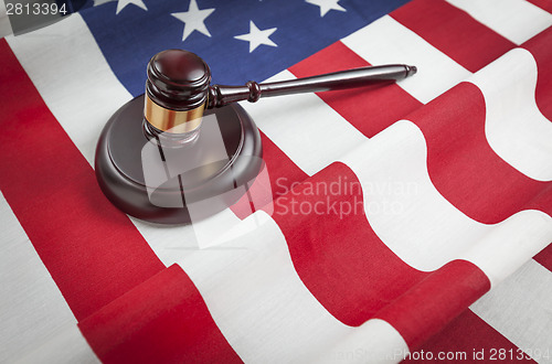 Image of Gavel Resting on American Flag