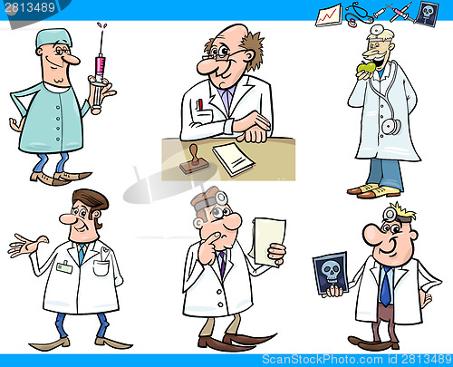 Image of cartoon medical staff characters set