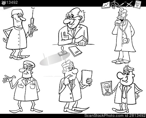 Image of medical staff set coloring book