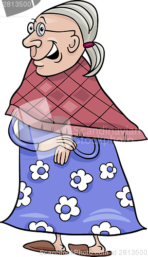 Image of senior grandmother cartoon illustration